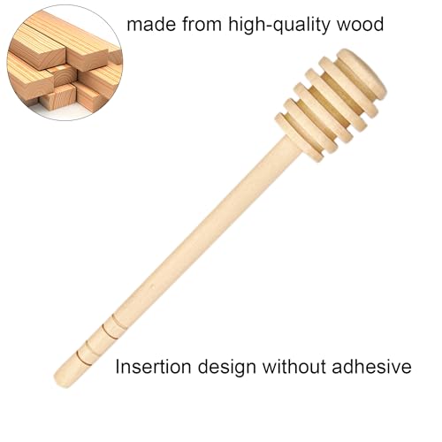 50 Pcs Wooden Honey Dipper Stick Collecting Dispensing Drizzling Jam Portable Wedding Party (15cm)
