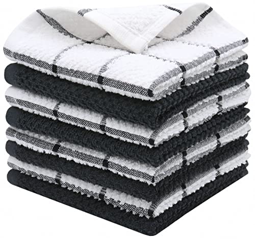 Cotton Dish Towels For Kitchen (Black Multi)