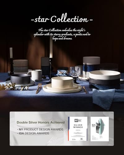 Star Stoneware Dinnerware Set (Cappuccino White)