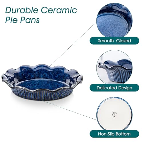 Ceramic Pie Pan for Baking (Blue / 1 Pieces)
