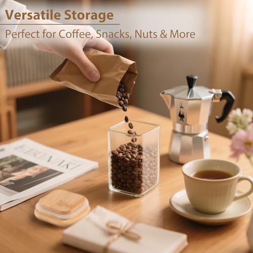 12 Pack 8 oz Square Glass Spice Jars with Lids and Labels (Square/12pcs / 8oz)