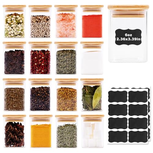 Glass Food Storage Jars Square 6oz (Square-6oz16pc)