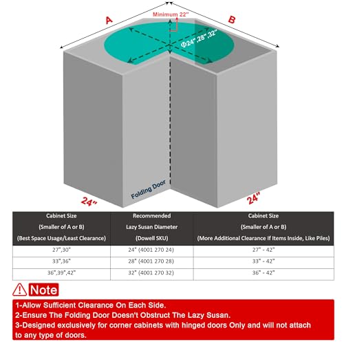 Dowell Base Cabinet Kidney Shape Dia.28 270° Lazy Susan (Base Cabinet Kidney Shape Dia.28" 270°)