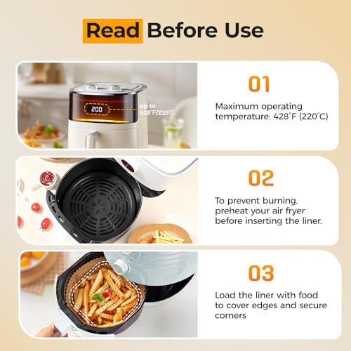125PCS 9inch Round Air Fryer Liners Disposable for 10 (9"Round)