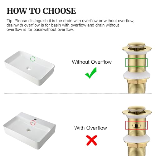 Bathroom Sink Stopper (Without Overflow / Gold Brushed)
