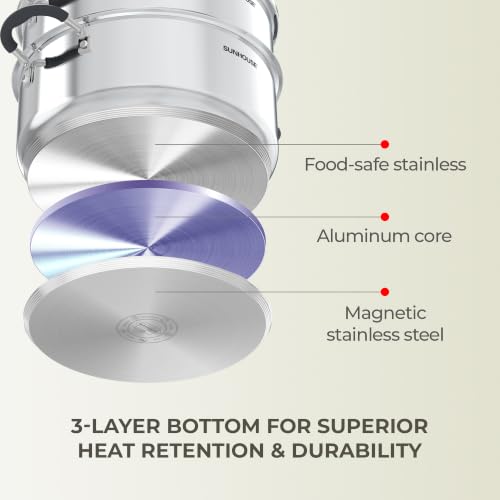 3.1 QT Stainless Steel Steamer Pot for Cooking Vegetables (3.1 Quarts)