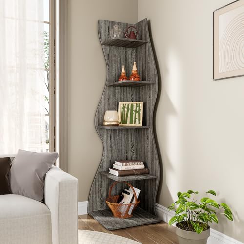 70 Inch Corner Shelf (Grey / 2 Pack)