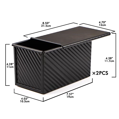 Pullman Loaf Pan with Lid (Black / 1lb 2pcs)
