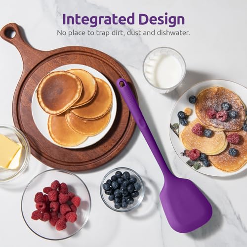 Silicone Turner Spatula Set of 2 (Purple / 13.6 in)