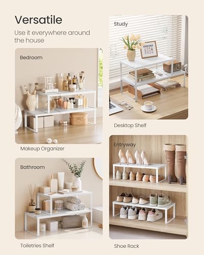 Spice Rack Expandable Kitchen Countertop Shelf (Matte White / Set of 1)
