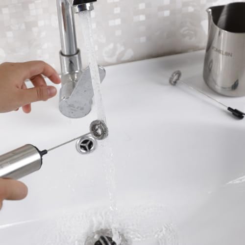 Milk Frother Rechargeable 3 Speed Electric Coffee Foamer for Travel (Silver 3 Whisk)