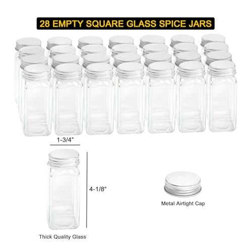 Spice Rack Organizer with 21 Spice Jars (13.4"W × 9"H / White)