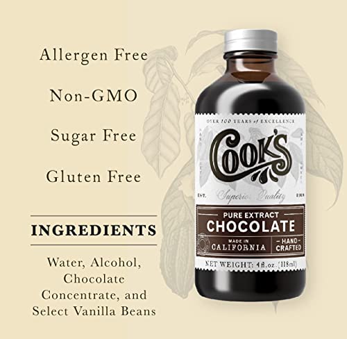 Pure Chocolate Extract for Baking (4 Fl Oz (Pack of 1))