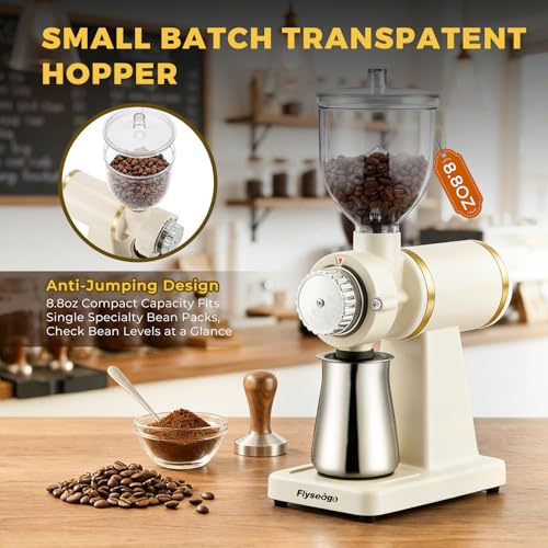 Electric Burr Coffee Grinder (Creamy White)