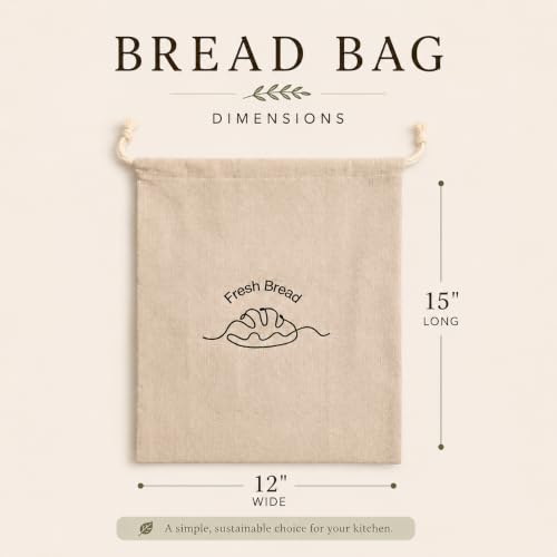 3 Pack Linen Bread Bags for Homemade Bread (SHK-ReusableBreadBag-3PK)
