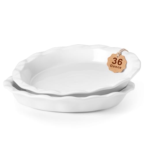 36oz Ceramic Pie Pan (White(2 PCS) / 36 OZ)
