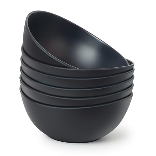 6.2'' Bamboo Fiber Cereal Bows Set of 6 (6.2 inches / Matte Black)