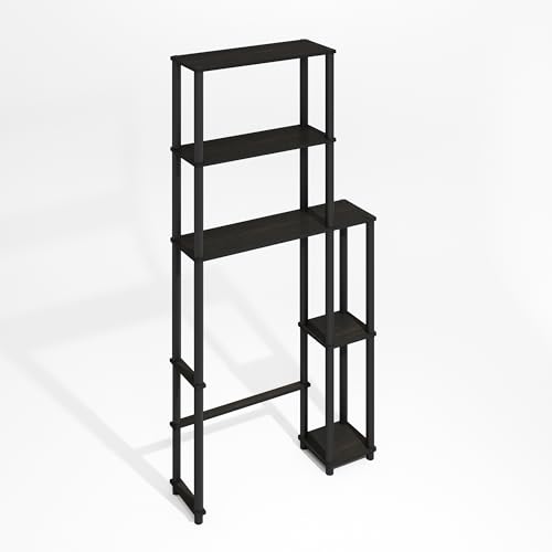 Turn-N-Tube Over The Toilet Storage, 5-Shelf Over The Toilet Organizer, Freestanding Space Saver Bathroom Shelf, for Bathroom Organizers and Storage, Black Espresso (5-Shelf / Black Espresso/Black)
