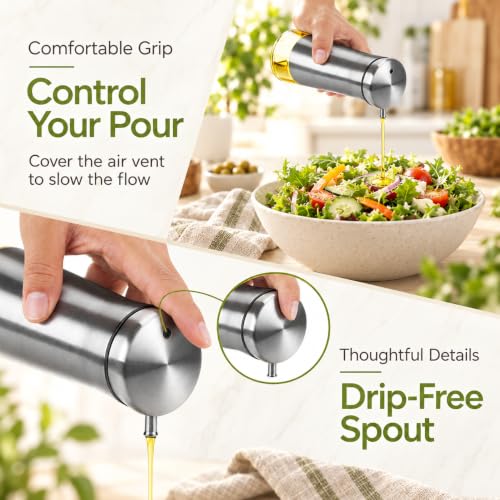 Oil And Vinegar Dispenser Set with Caddy (Clear)