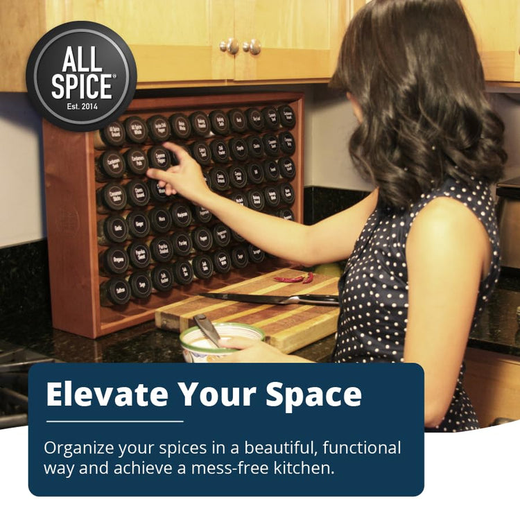 Spice Rack Organizer (30 Jar / Cherry Stain)