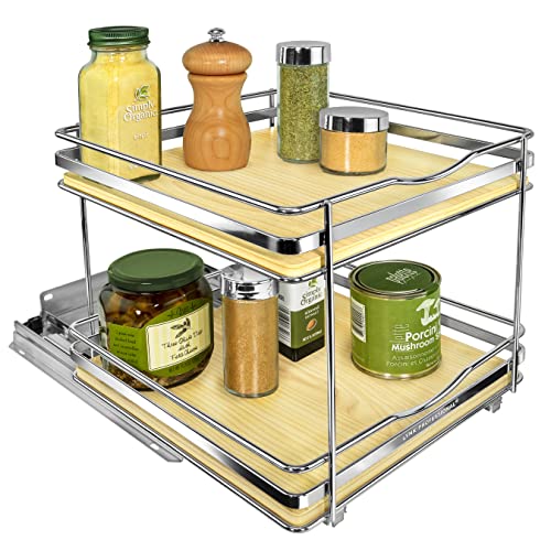 lite™ Pull Out Spice Organization for Cabinets (Wood / 10-1/4" - 2 Tier)