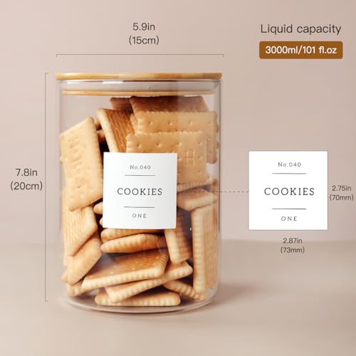 Set of 2 Large Glass Flour and Sugar Containers (2pack)