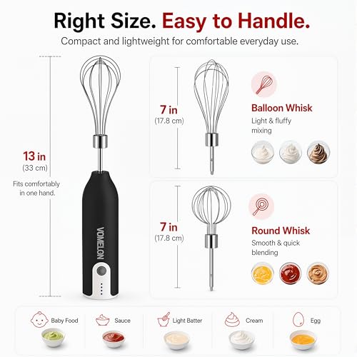 Electric Hand Mixer Whisk (Black)