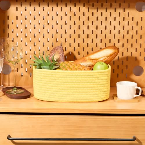 Small Storage Baskets for Organizing (3pcs-L13xW8.5xH5.1" / Yellow)
