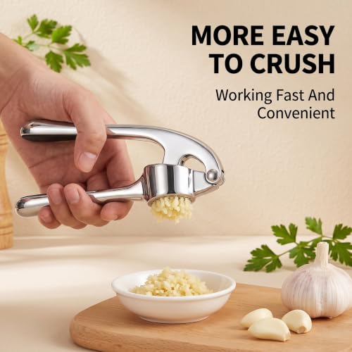 Garlic Press Stainless Steel (Silver+Green)