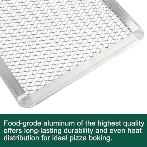 Pizza Screen 8 x 12 Inch 2 Pack Rectangular Aluminum Pizza Pan Restaurant (8×12 inch Pizza Screen)