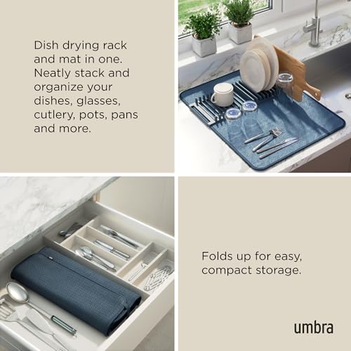 Udry Dish Drying Rack with Mat (24" x 18" / Slate Blue)