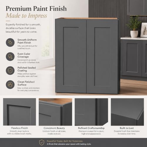 Wall Mounted Cabinet (Pebble Gray / 39" W x 12" D x 36" H)