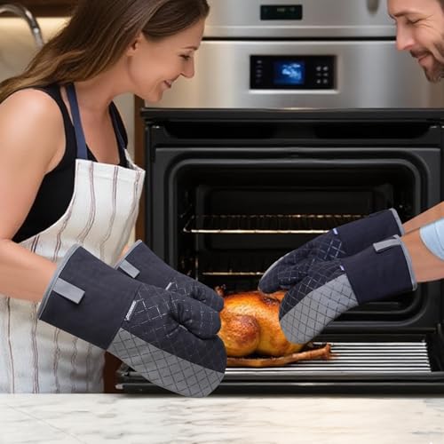 Oven Mitts and Pot Holders Sets 6pcs (Black)