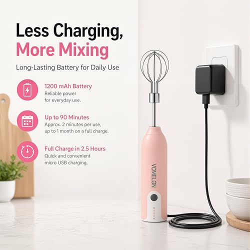 Electric Egg Beater Whisk (Pink)