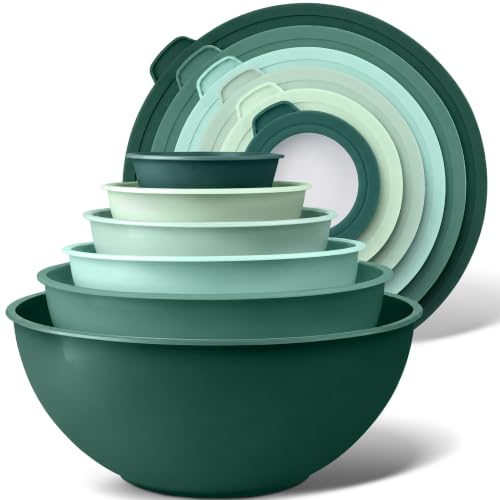 12 Piece Plastic Mixing Bowl Set (Teal)