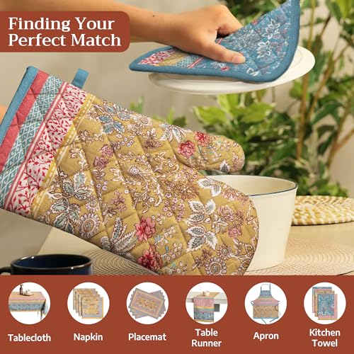 Pot Holders 100% Cotton Potholders (001 - Marquise / 8" x 8" (Pot Holder Pack of 2))