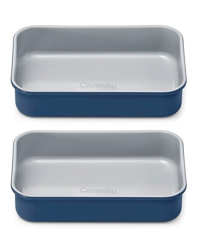 Non Stick 9" x 6.5" Small Rectangle Baking Pan Duo (Navy / Mini Rectangle Pan Duo)