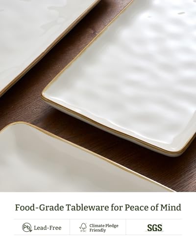 Serving Platters Set of 3 Sizes (Vanilla White)