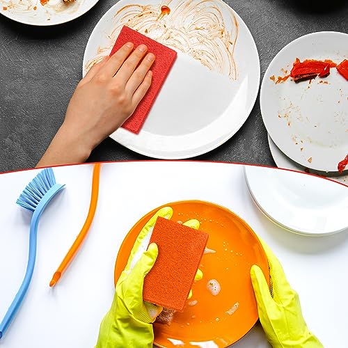 100 Pcs Heavy Duty Scouring Pads Bulk for Kitchen Dish (Multicolor)