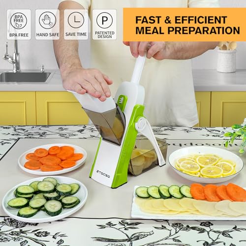 Safe Mandoline Slicer for Kitchen (Green)