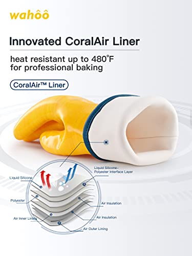 LANON Wahoo Liquid Silicone Oven Mitts (Yellow / XL/10)