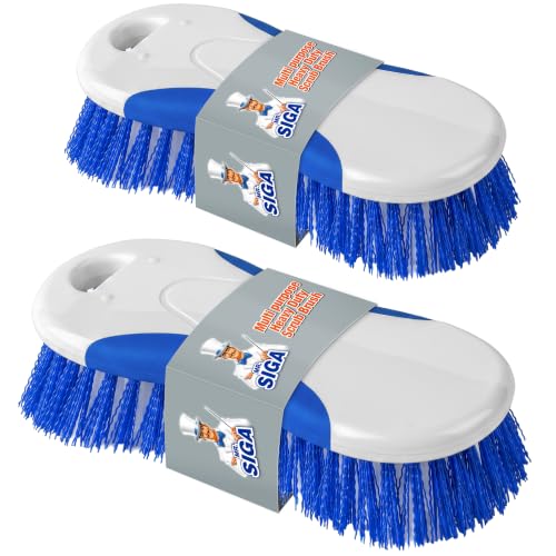 Multi Purpose Heavy Duty Scrub Brush (White & Blue / 6.3" x 2.36" x 1.57" (16 x 6 x 4 cm))