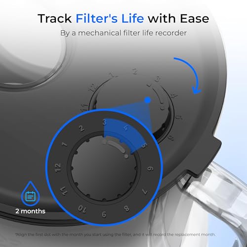 PT 72BL Glass Water Filter Pitcher (Black)