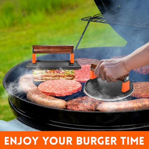 Cast Iron Burger Press Kit (Round and Rectangle)