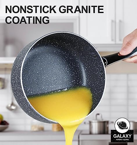 Nonstick Sauce Pan with Lid 1QT (1+2 +3 Quarts)