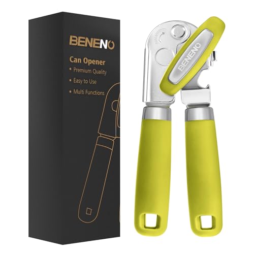 Heavy Duty Hand Can Opener Manual with Magnet (Lime Green)