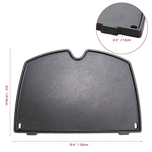 Cast Iron Griddle Accessories for Weber Q1200 Q1000 Q120 Q100 Gas Grill (12.6" x 8.6" x 0.5")