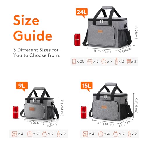 Insulated Lunch Box for Men (Gray / Medium(9L))