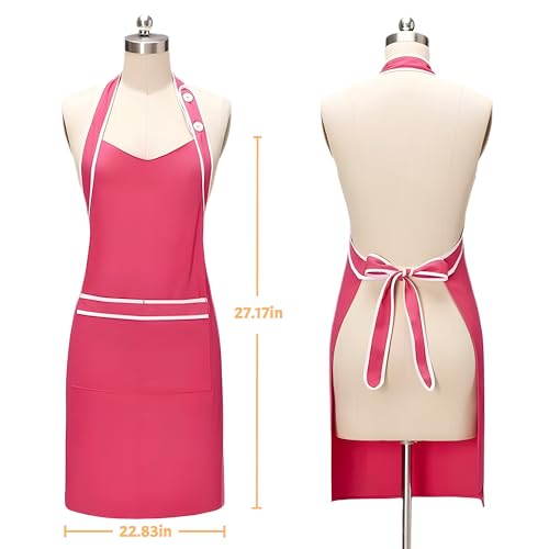 Personalized Custom Aprons Custom Adjustable Kitchen Cooking Aprons Hair Stylist Cafe Work Aprons For Men And Women (Red1)