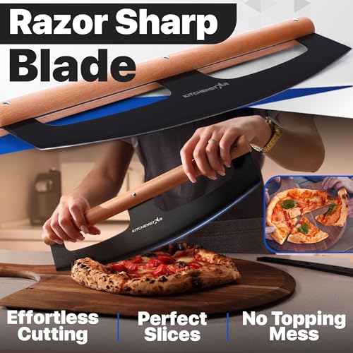 16 Inch Pizza Cutter Rocker Blade (Black / 16 Inch)